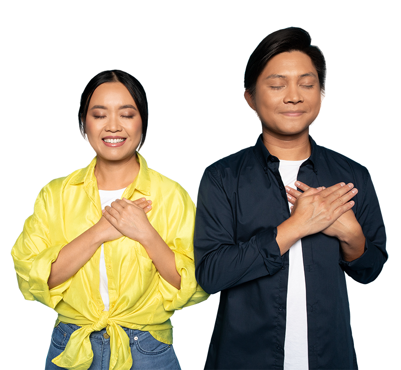 Man with flowers smiling